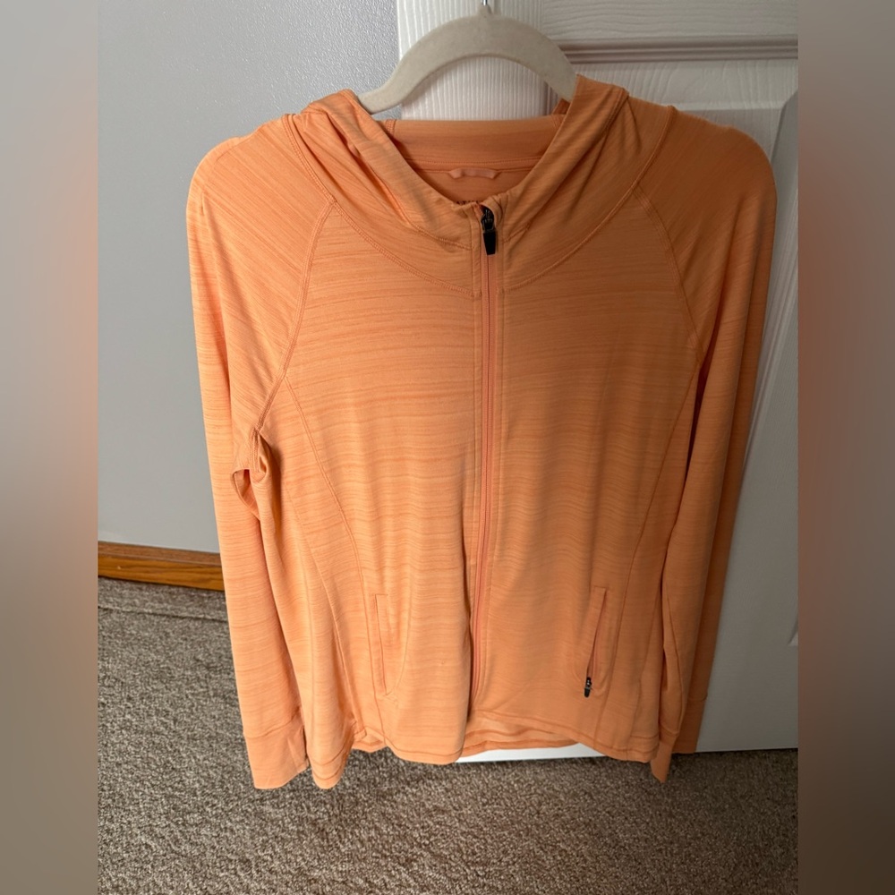 Athleta Pacifica Illume Relaxed Full zip hooded jacket size Medium Orange